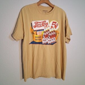 Pepsi Graphic T Shirt Size Large Yellow